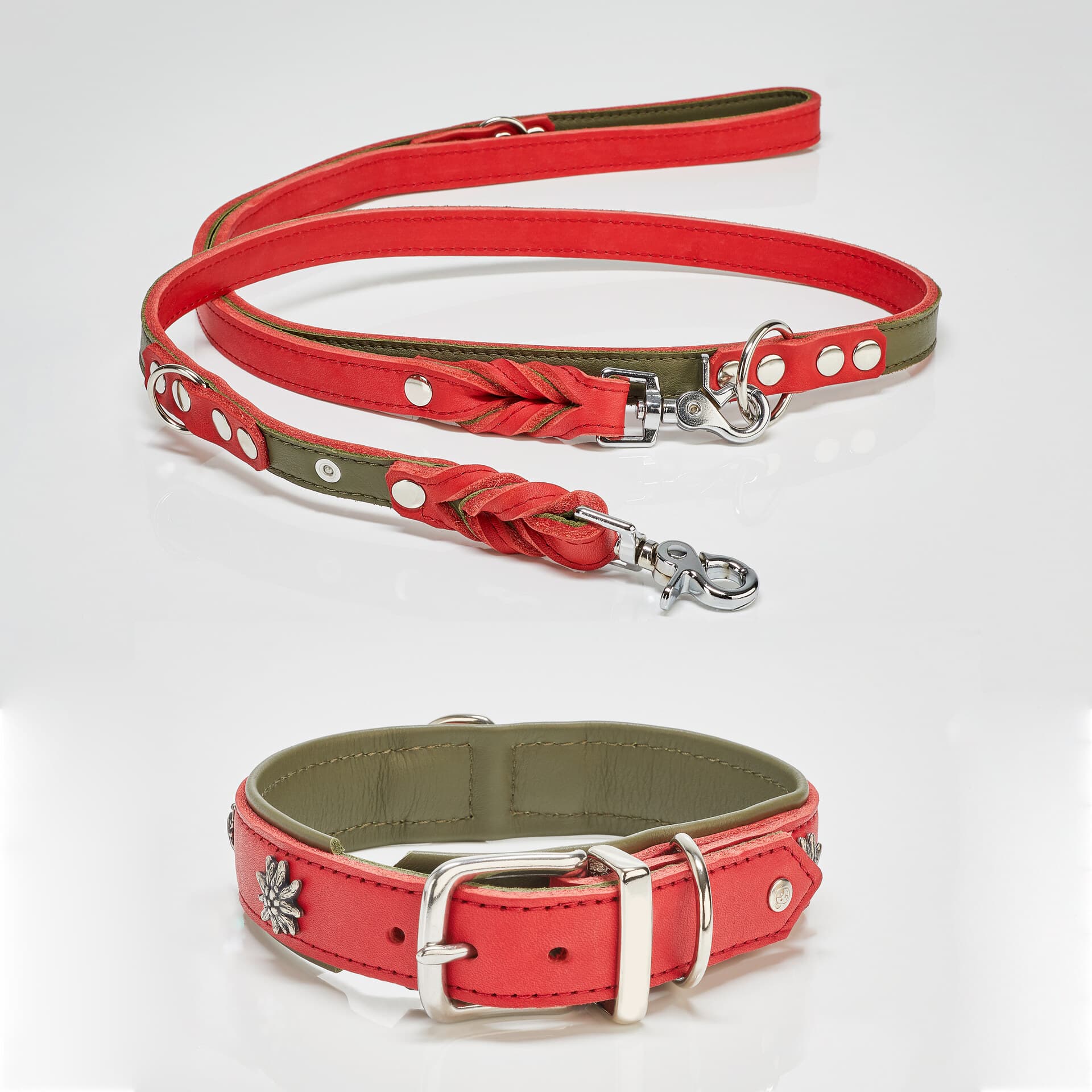EDELWEISS - Elegantes Leine & Halsband Set für traditionsbewusste Hundefreunde