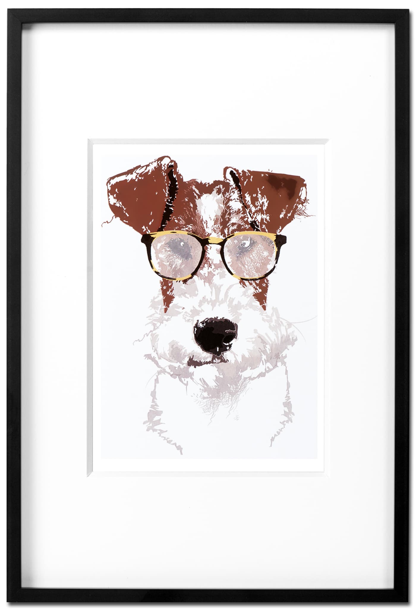Fox Terrier Einstein - Kunstdruck
